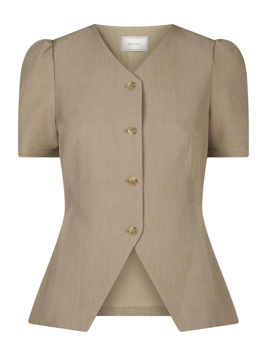 Jules Structure bluse - Dark Taupe